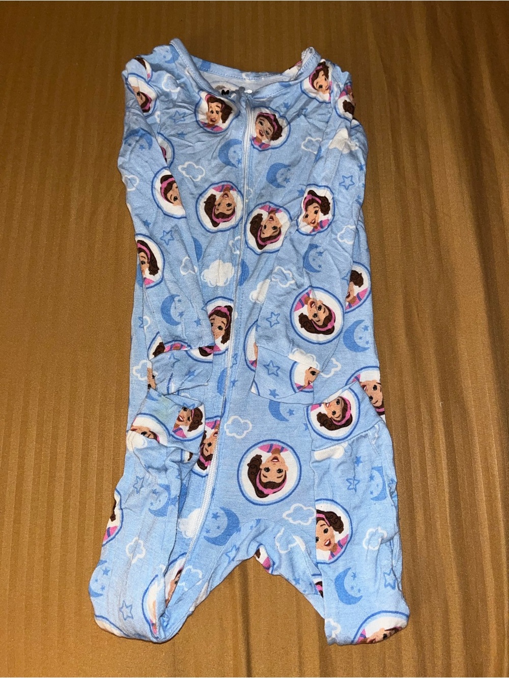 Mrs Rachel Light Blue Character Print Baby Sleeper